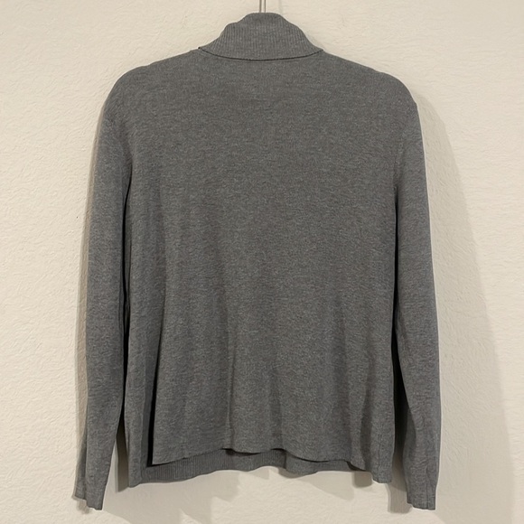 Chico's Women’s Turtleneck Sweater Large Grey Silk Blend Ashlan Basic Classic - Picture 3 of 13